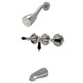 Kingston Brass ThreeHandle Tub and Shower Faucet, Brushed Nickel KB238AKL